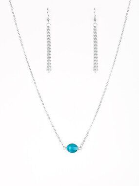 Paparazzi Blue Gem Necklace and Earrings Set (NS026)